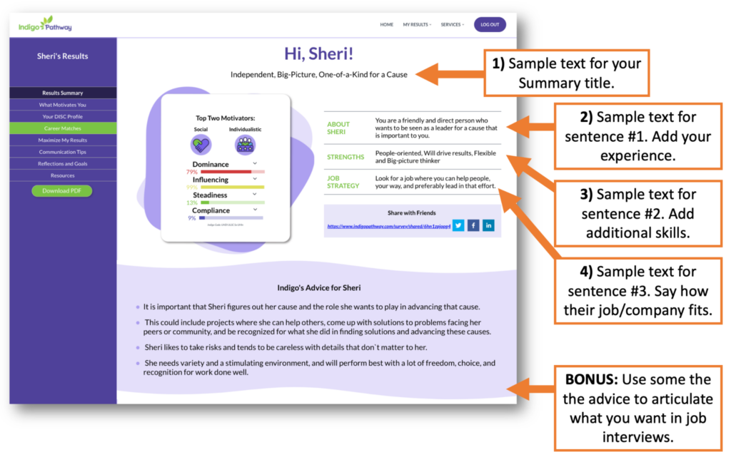 How you can use your IndigoPathway results to add that extra special personal touch to your LinkedIn Account profile